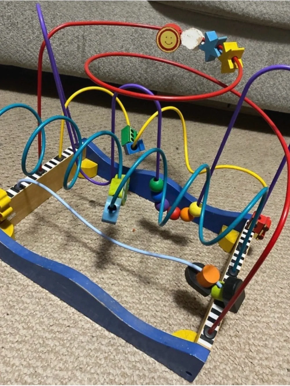 Wooden Multi-Track Bead Maze Activity Center - Multicolor